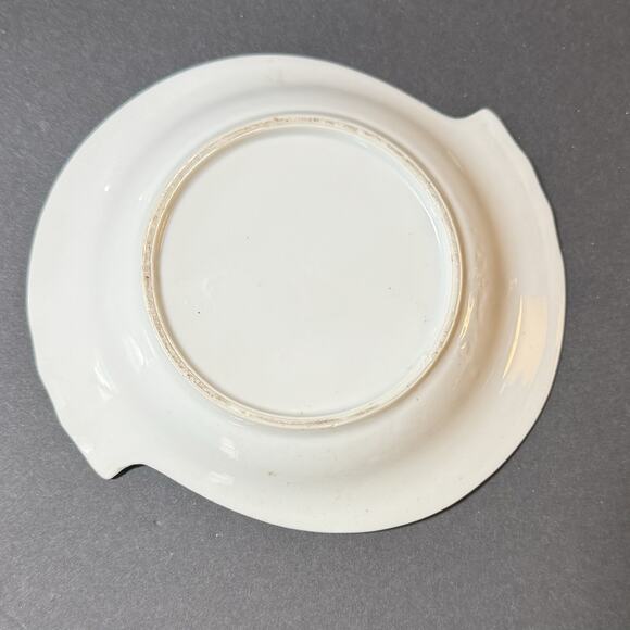 Vintage Porcelain Ashtray Blue Lusterware Pink Lily Flower Gold Trim Japan - Picture 5 of 6